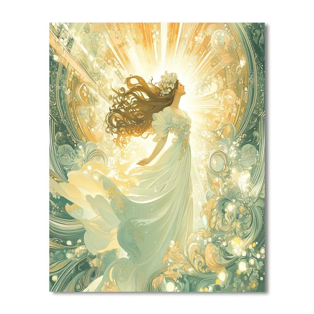 Alphonse Mucha Inspired Festival Poster Paint by numbers art