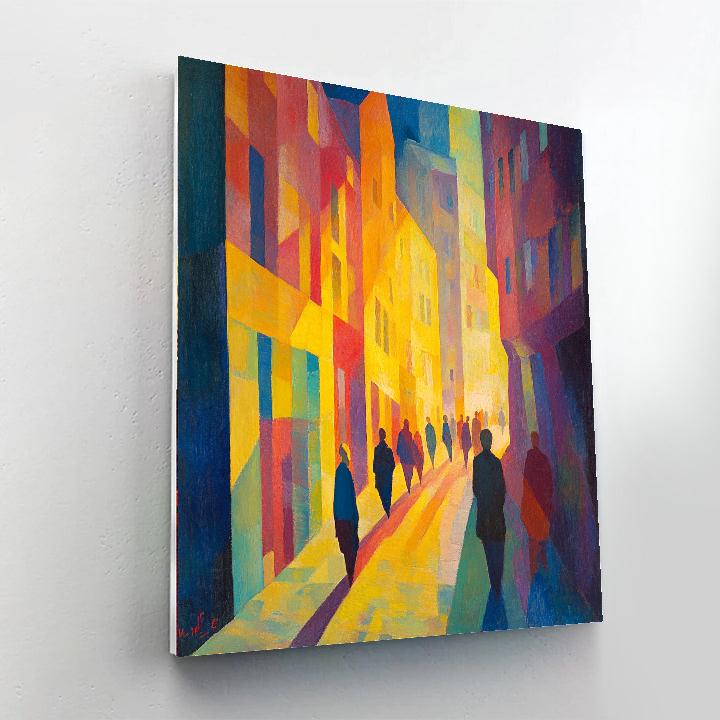 Auguste Macke Inspired Colorful Cityscape paint by numbers