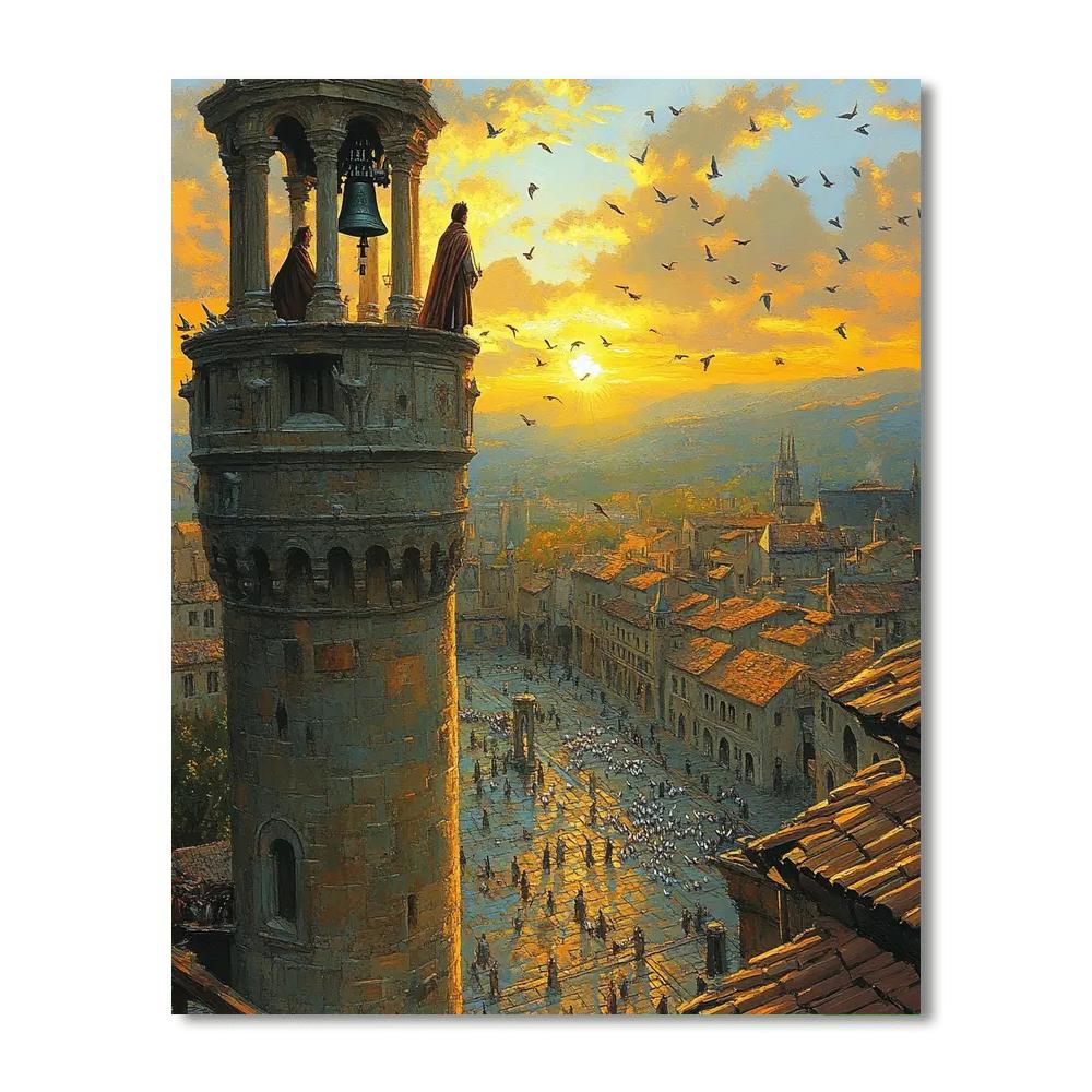 Quasimodo Bell Tower View paint by color