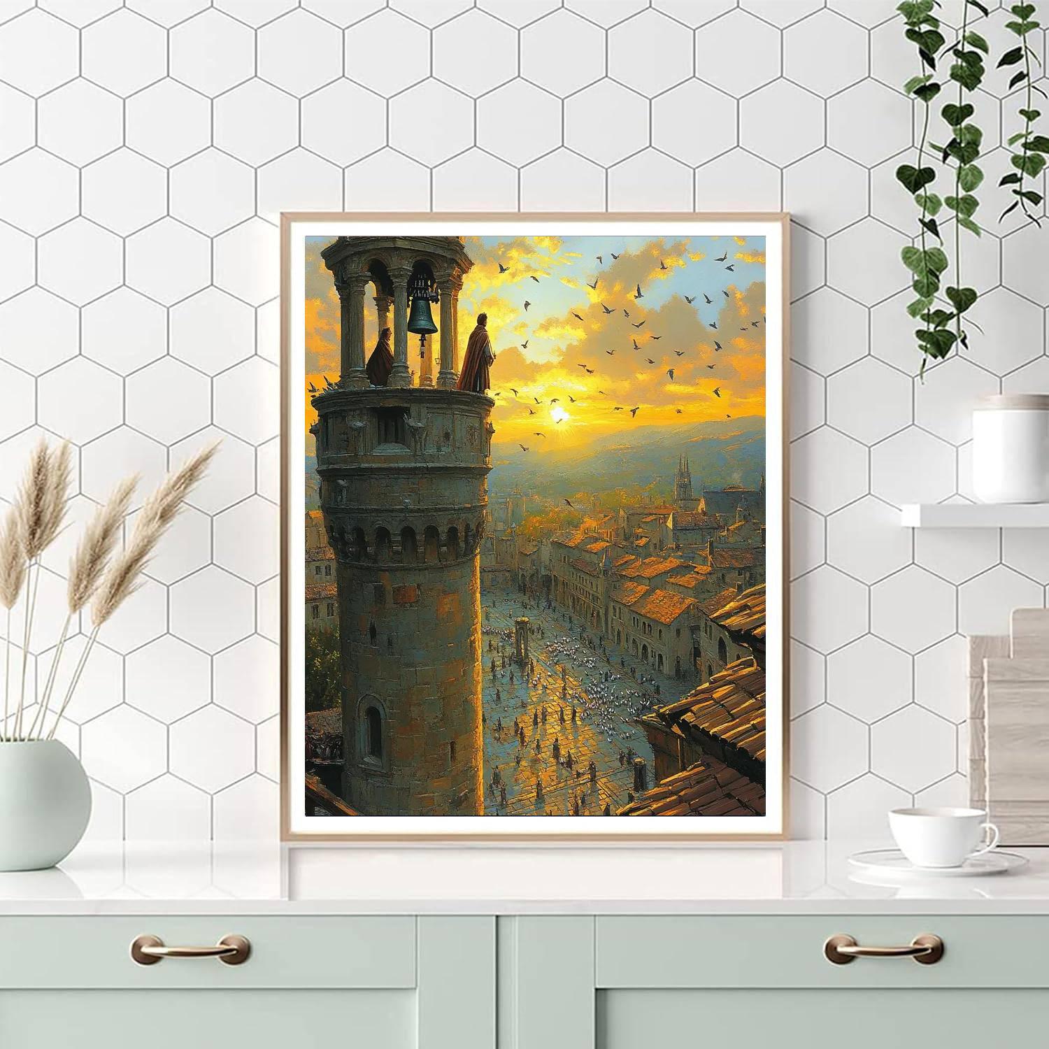 Quasimodo Bell Tower View paint by color