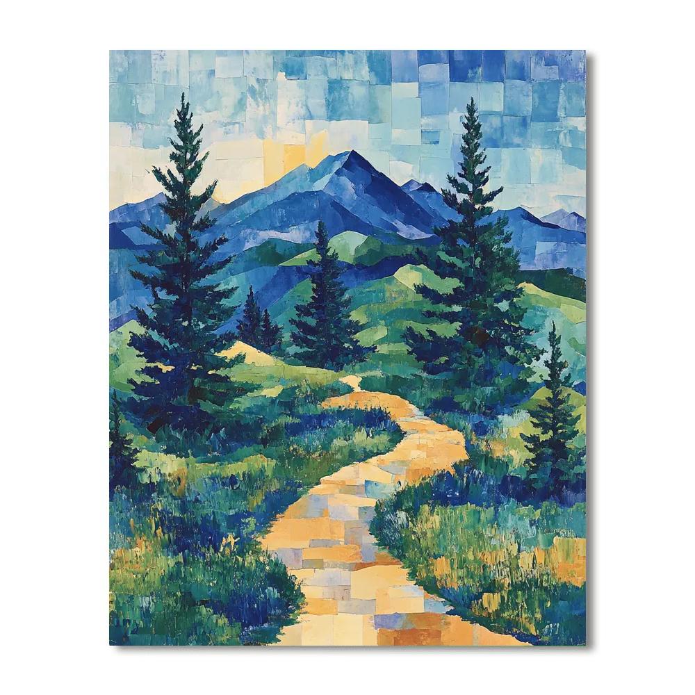 Paul Cézanne Inspired Mountain Landscape Numbered painting kits