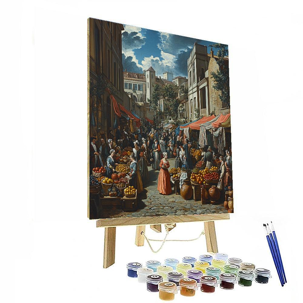 William Hogarth Inspired Street Market Scene Paint by numbers kits
