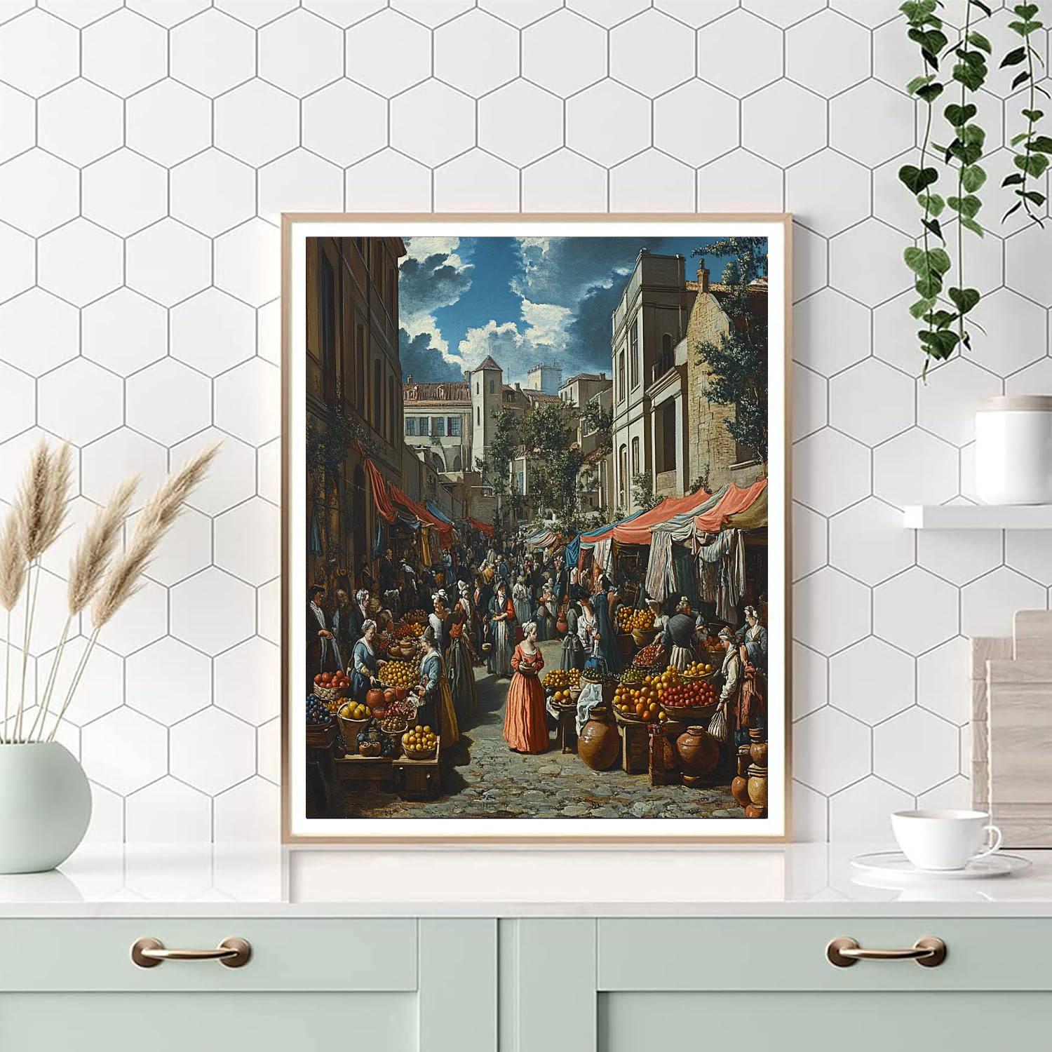 William Hogarth Inspired Street Market Scene Paint by numbers kits