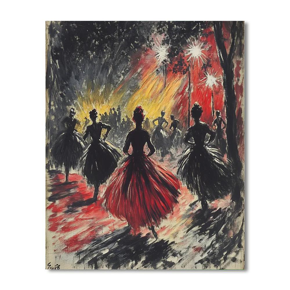 Henri Toulouse-Lautrec Inspired Cabaret Dance Number painting