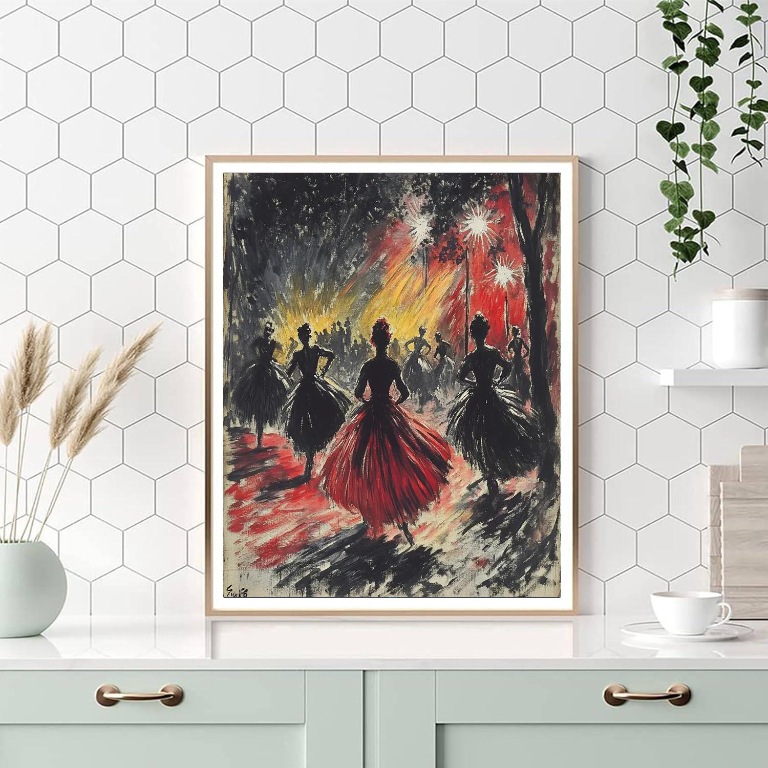 Henri Toulouse-Lautrec Inspired Cabaret Dance Number painting