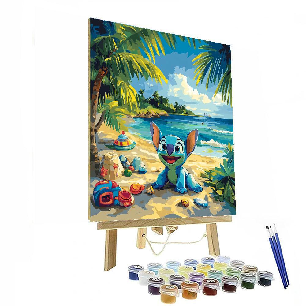 Stitch’s Beach Day Fun Paint by numbers art