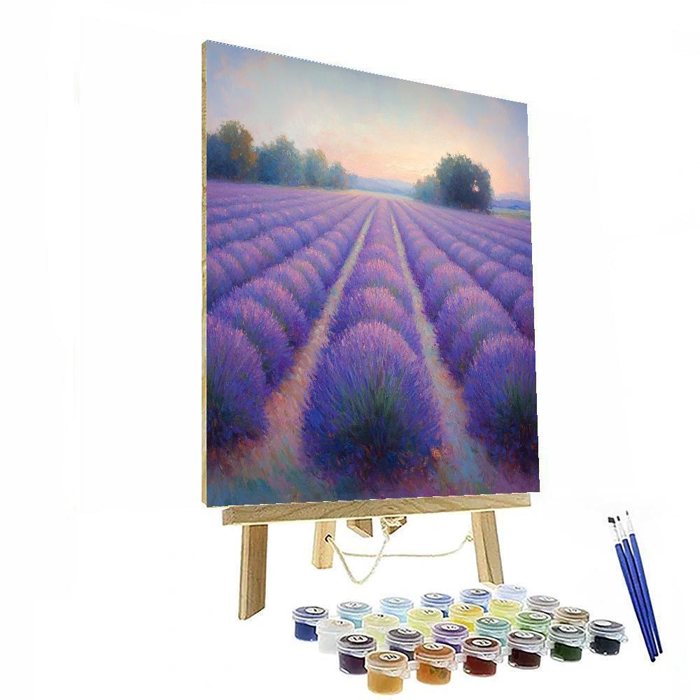 Monet Inspired Lavender Fields At Dusk Painting by numbers kit