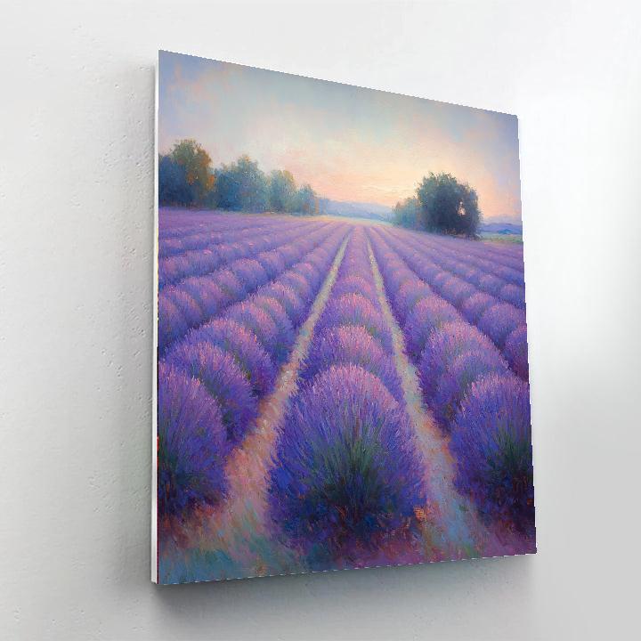 Monet Inspired Lavender Fields At Dusk Painting by numbers kit