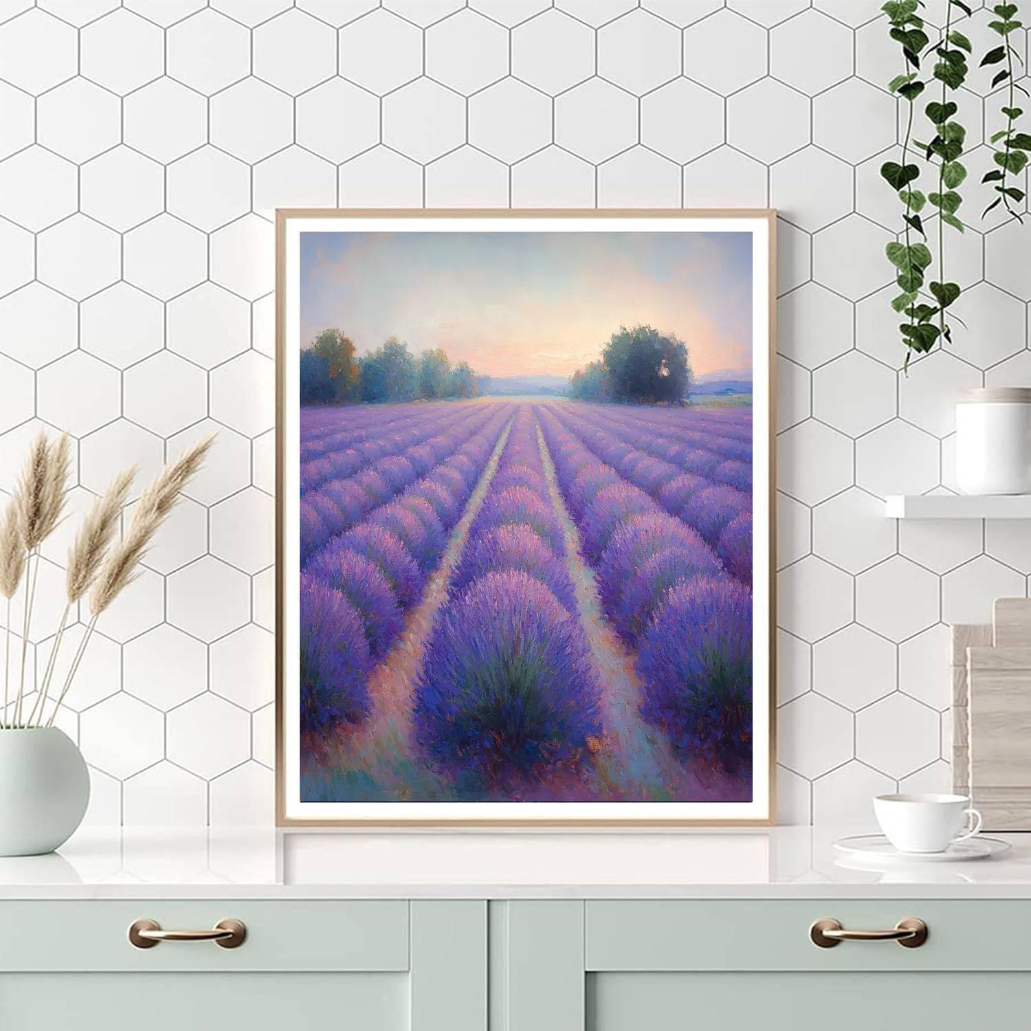Monet Inspired Lavender Fields At Dusk Painting by numbers kit