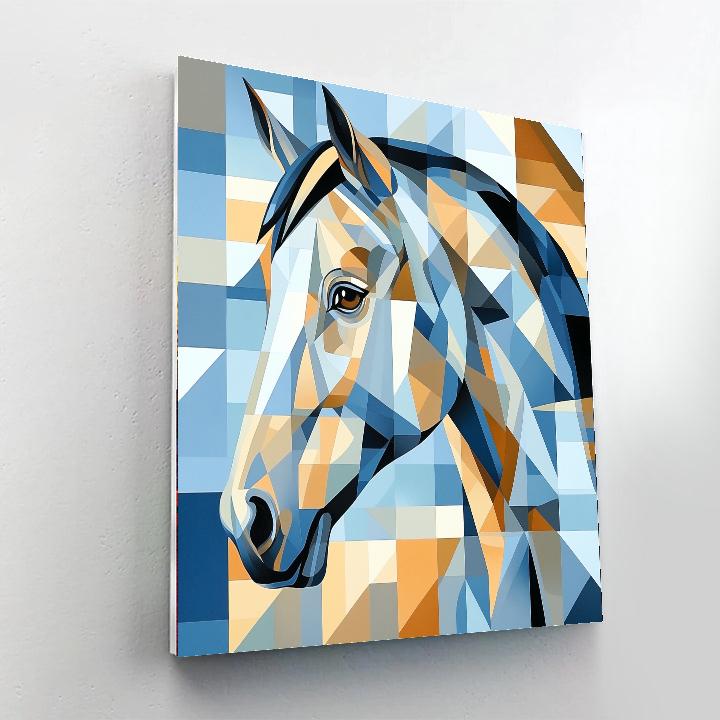 Picasso Inspired Cubist Horses paint by numbers