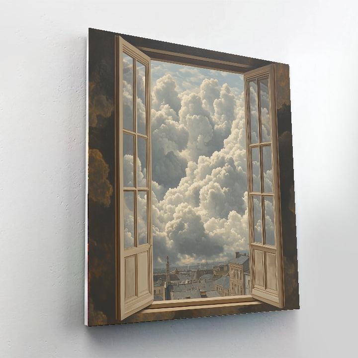 René Magritte Inspired Cloudy Window Paint by numbers kits