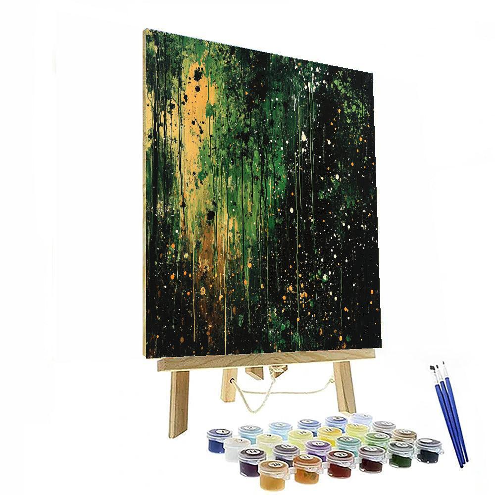 Jackson Pollock Inspired Forest Abstract Number painting