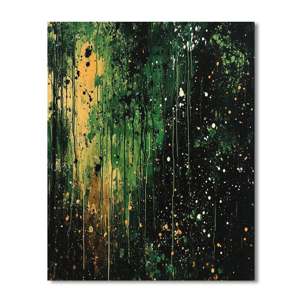 Jackson Pollock Inspired Forest Abstract Number painting