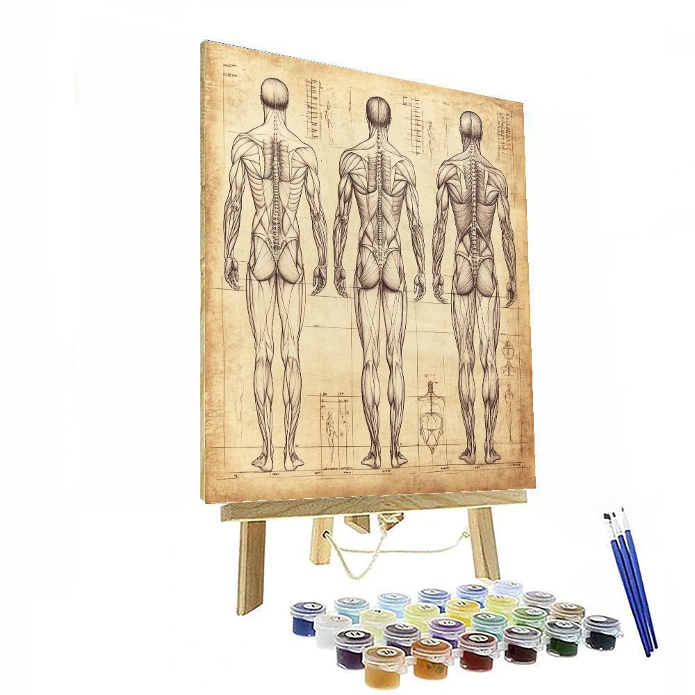 Leonardo Da Vinci Inspired Anatomical Study paint by color