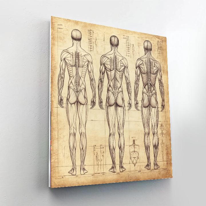 Leonardo Da Vinci Inspired Anatomical Study paint by color