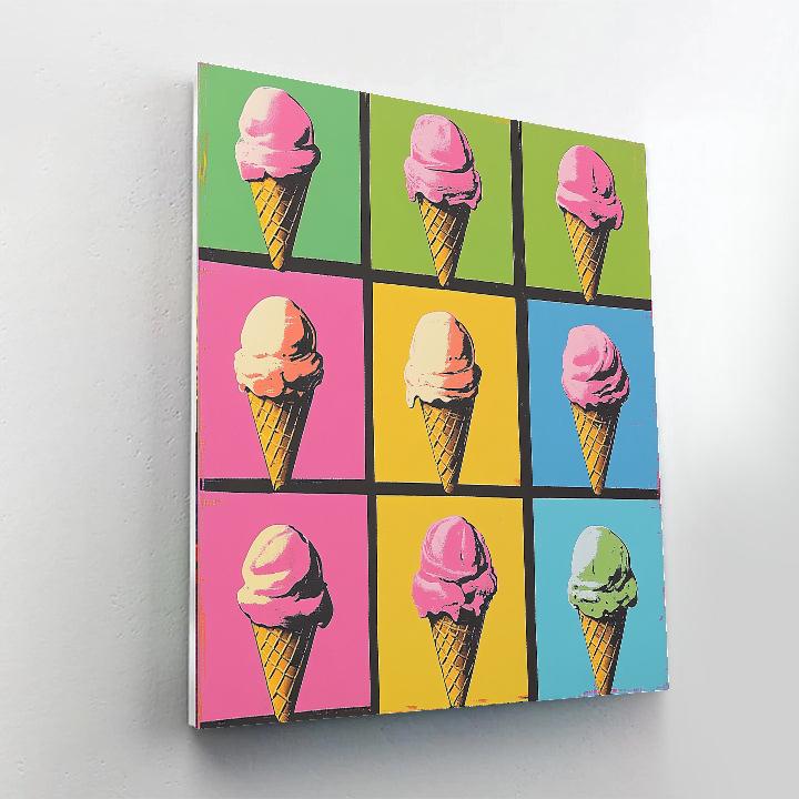 Andy Warhol Inspired Neon Ice Creams Numbered painting kits