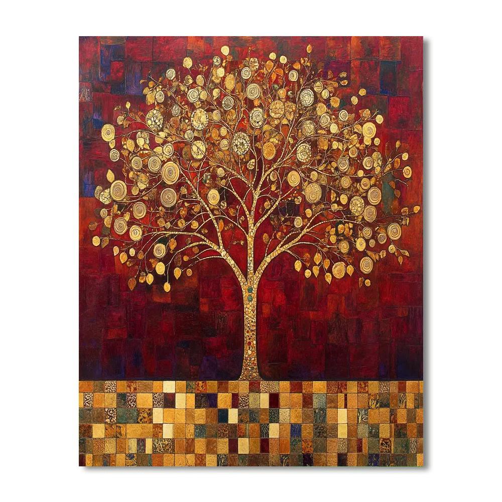 Gustav Klimt Inspired Winter Tree Patterns Paint by numbers kits