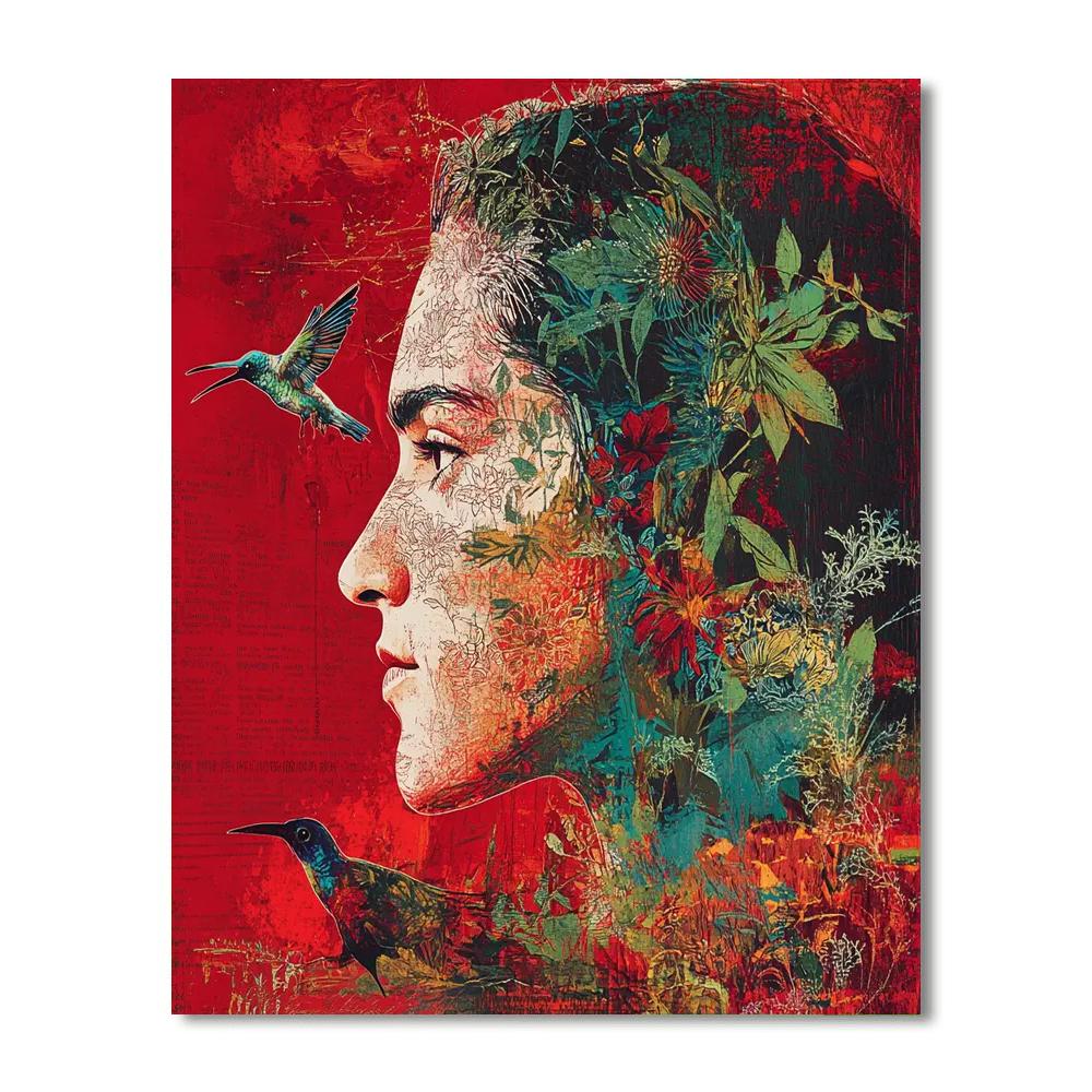 Frida Kahlo Inspired Self Portrait With Animal Spirits Paint by numbers art