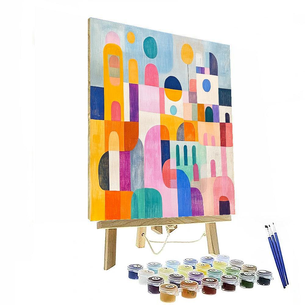 Paul Klee Inspired Abstract Cityscape DIY paint by numbers