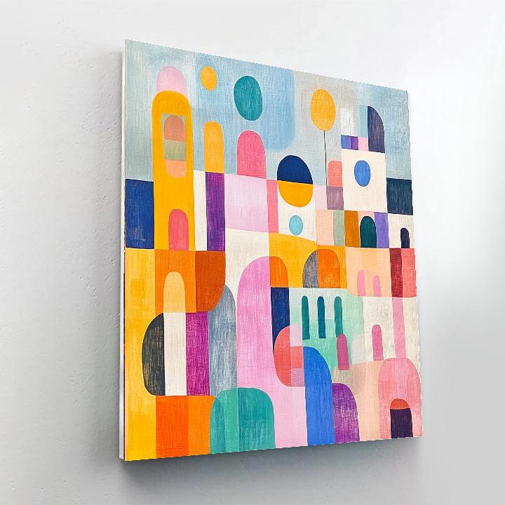 Paul Klee Inspired Abstract Cityscape DIY paint by numbers