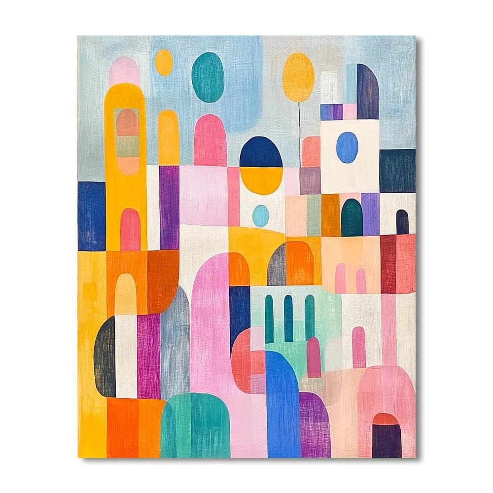 Paul Klee Inspired Abstract Cityscape DIY paint by numbers