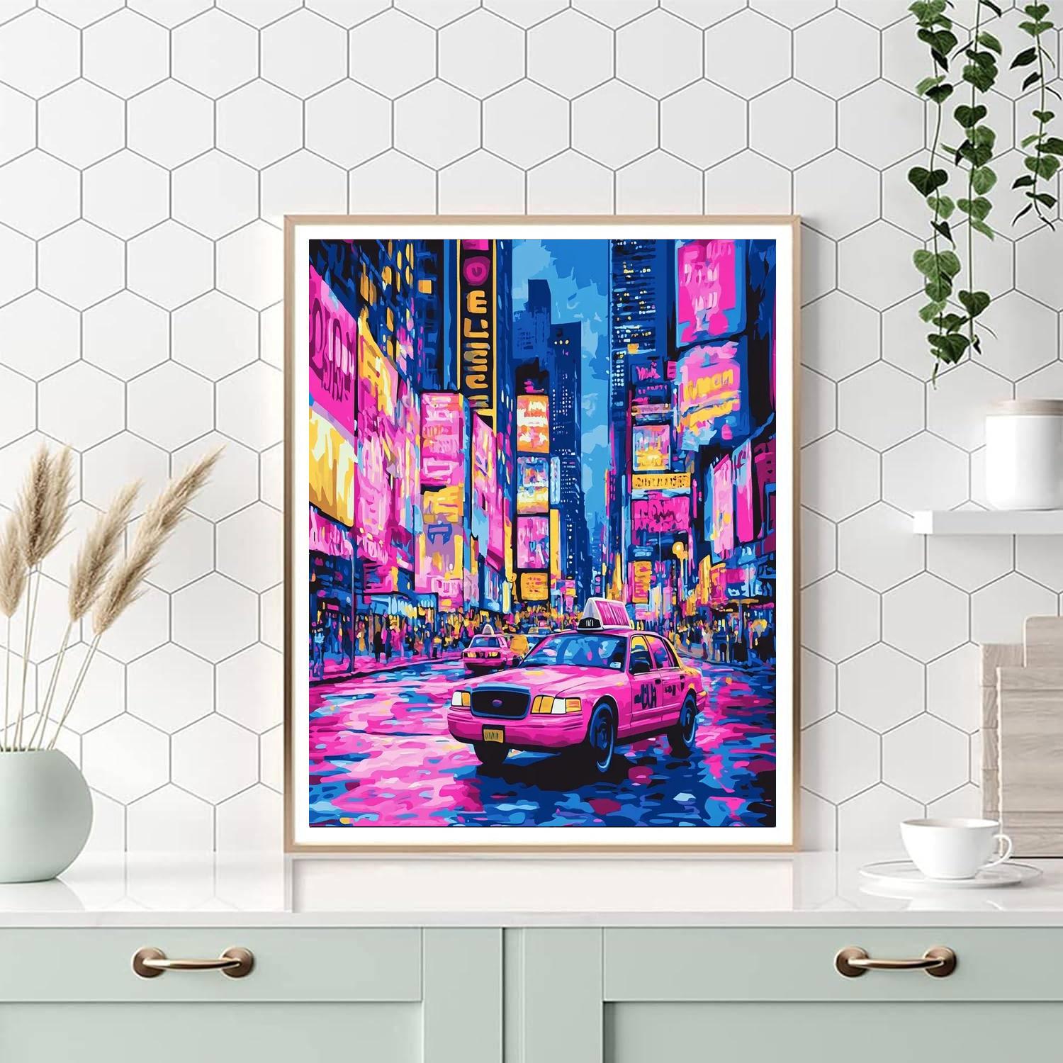 Andy Warhol Inspired Neon City Lights Paint by numbers art