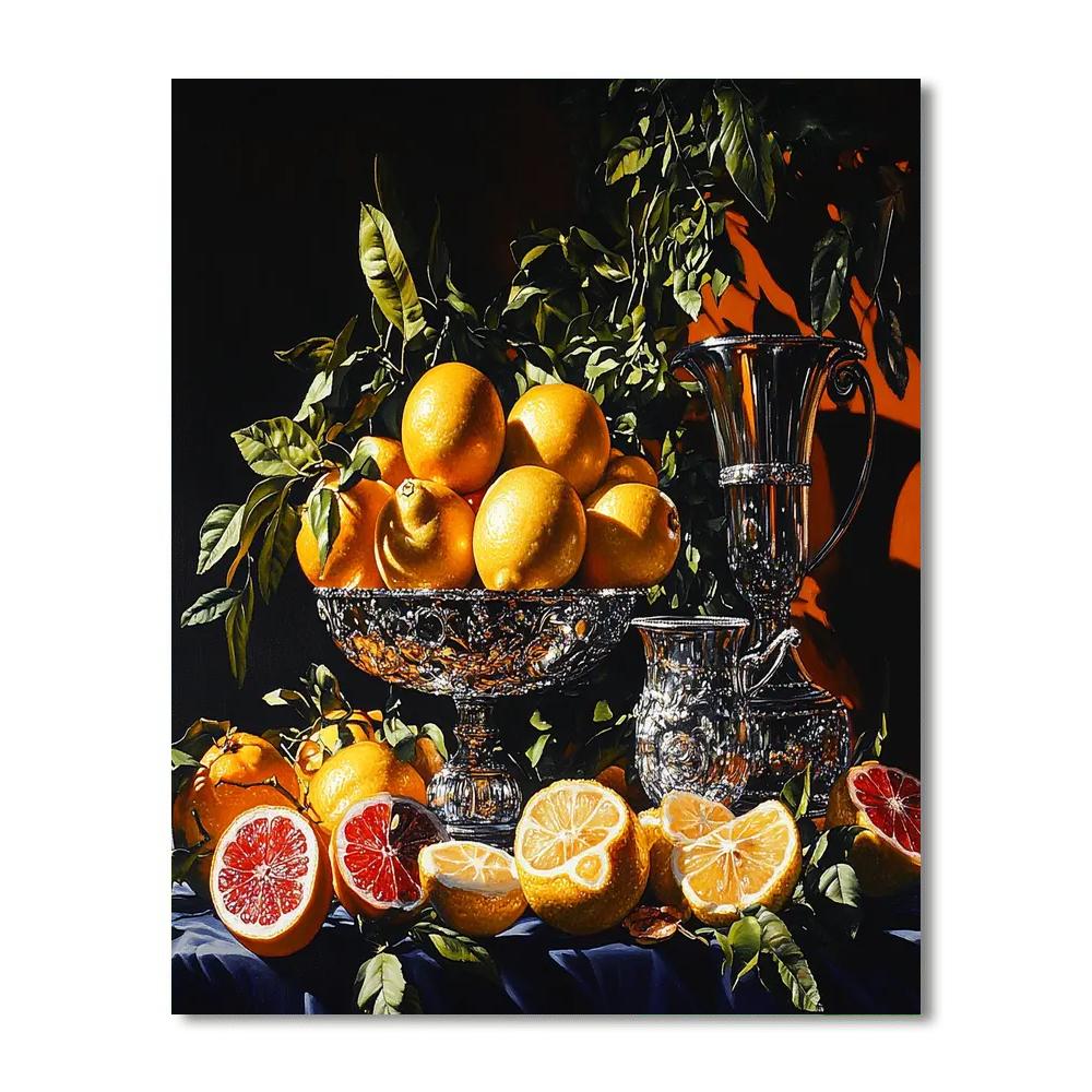 Caravaggio Inspired Dramatic Still Life painting number kit