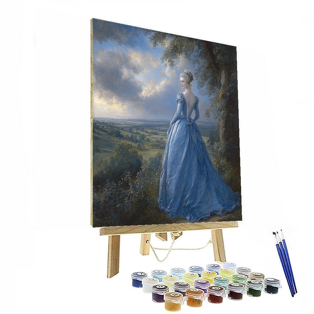 Thomas Gainsborough Inspired Portrait In Blue Dress paint by numbers