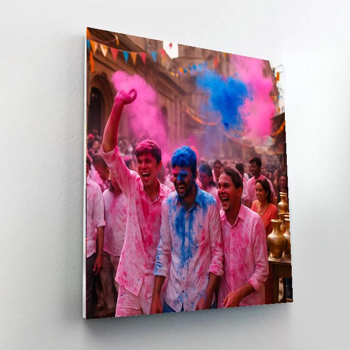 Holi In Mathura Street Festival painting number kit