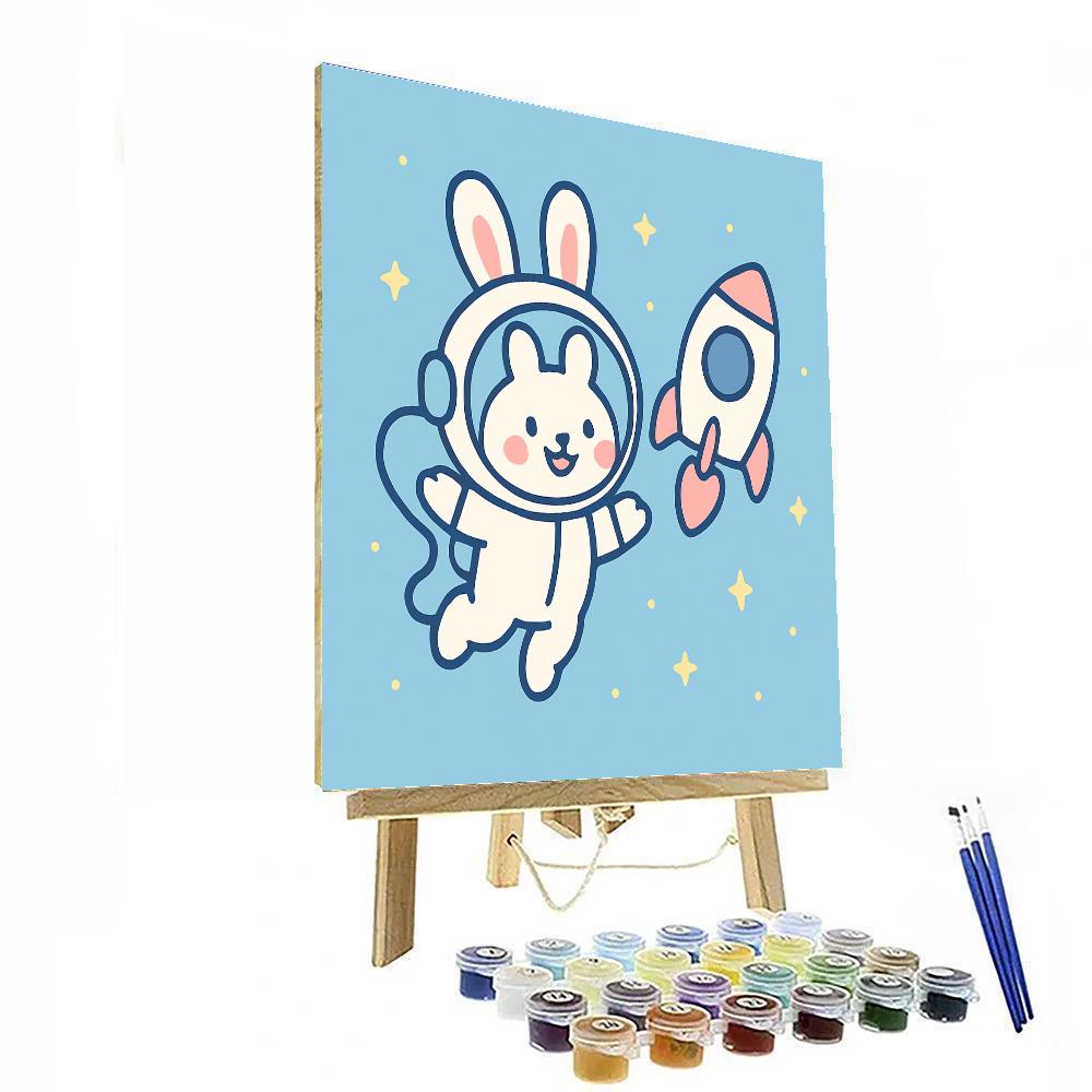 Starry Astronaut Bunny Numbered painting kits