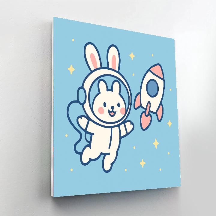 Starry Astronaut Bunny Numbered painting kits