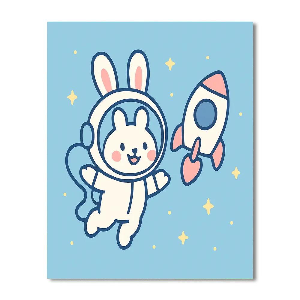 Starry Astronaut Bunny Numbered painting kits