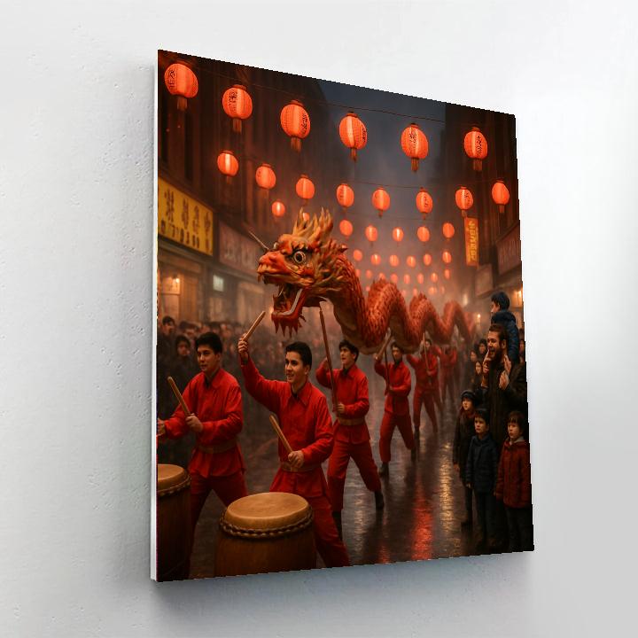 Lunar New Year Dragon Parade Paint by numbers art