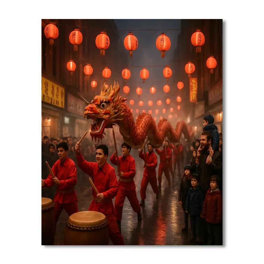 Lunar New Year Dragon Parade Paint by numbers art