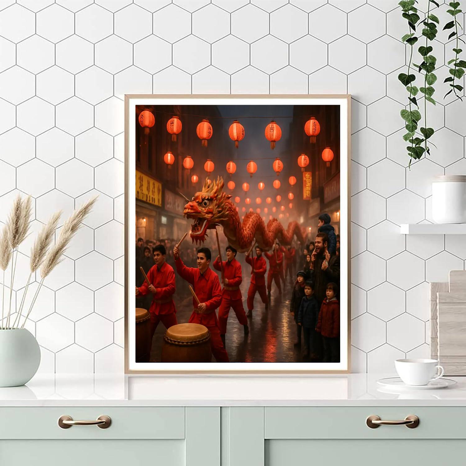 Lunar New Year Dragon Parade Paint by numbers art