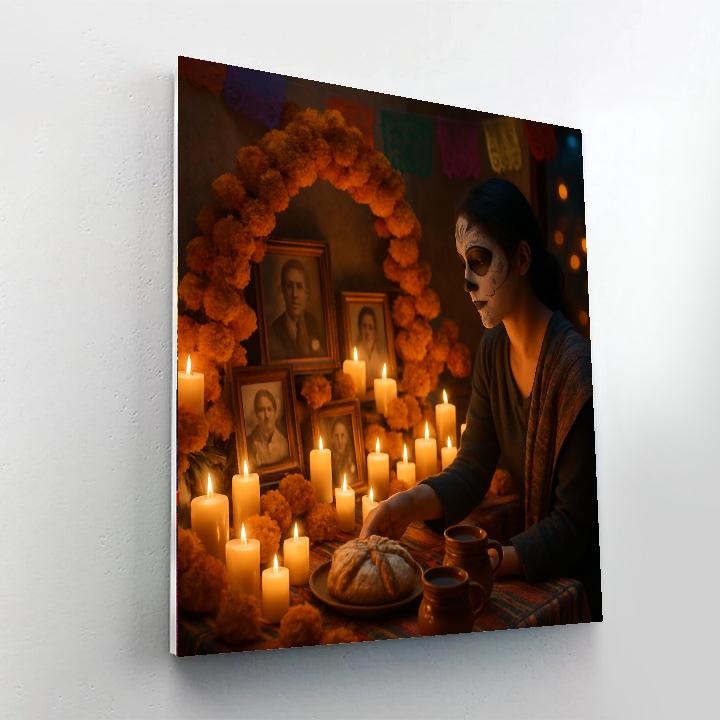 Dia De Muertos Home Ofrenda paint by color