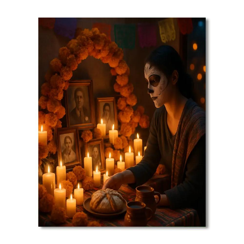 Dia De Muertos Home Ofrenda paint by color