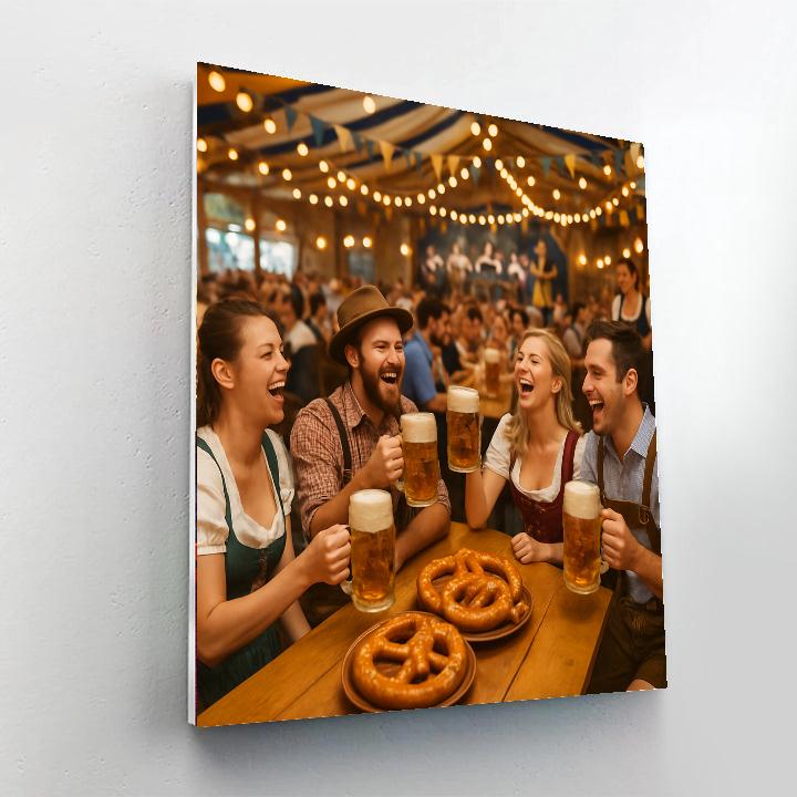 Oktoberfest Beer Tent Cheers Number painting
