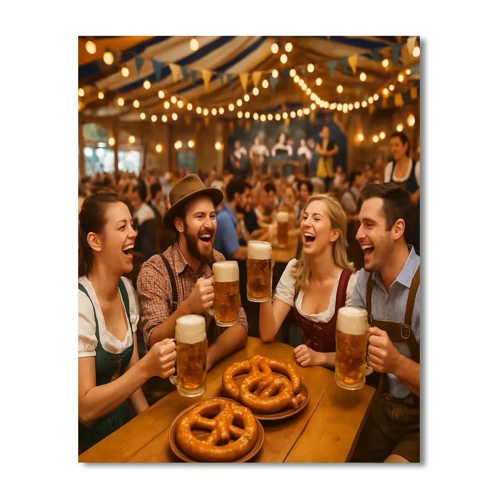 Oktoberfest Beer Tent Cheers Number painting