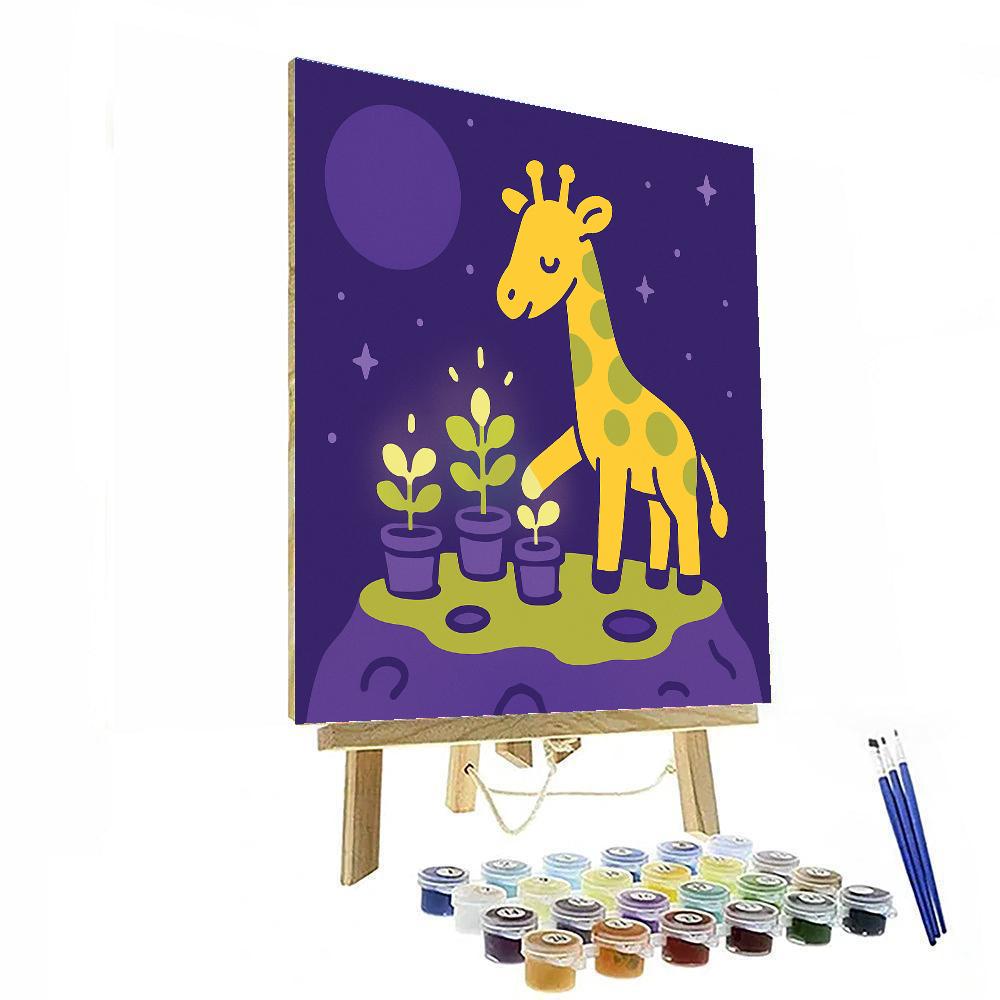 Galaxy Garden Giraffe DIY paint by numbers