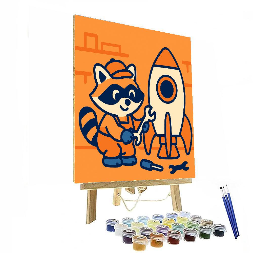 Rocket Repair Raccoon paint by numbers