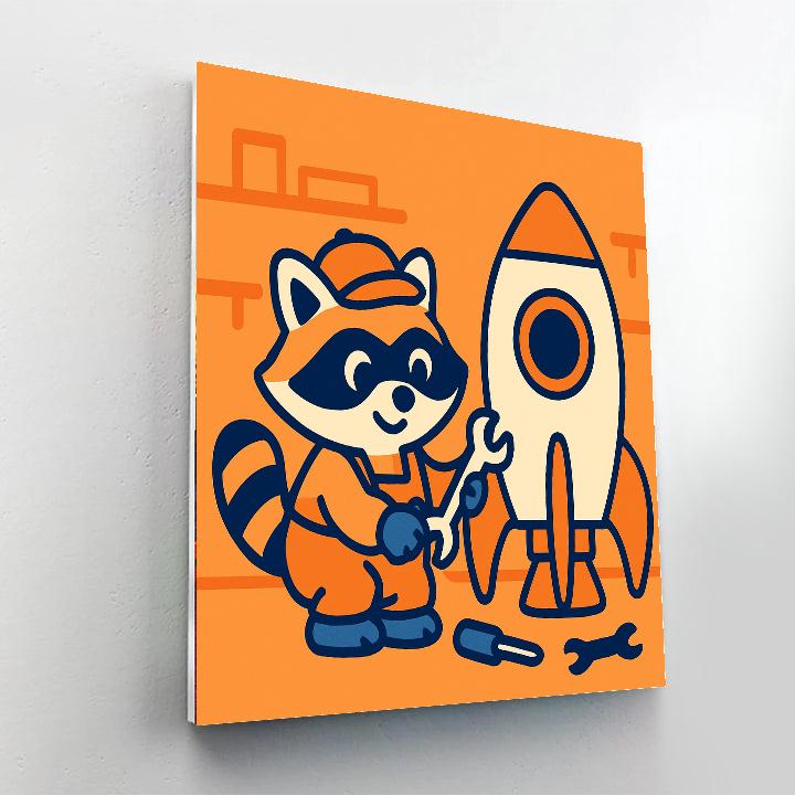 Rocket Repair Raccoon paint by numbers