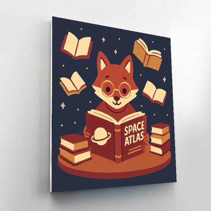 Cosmic Library Fox paint by number