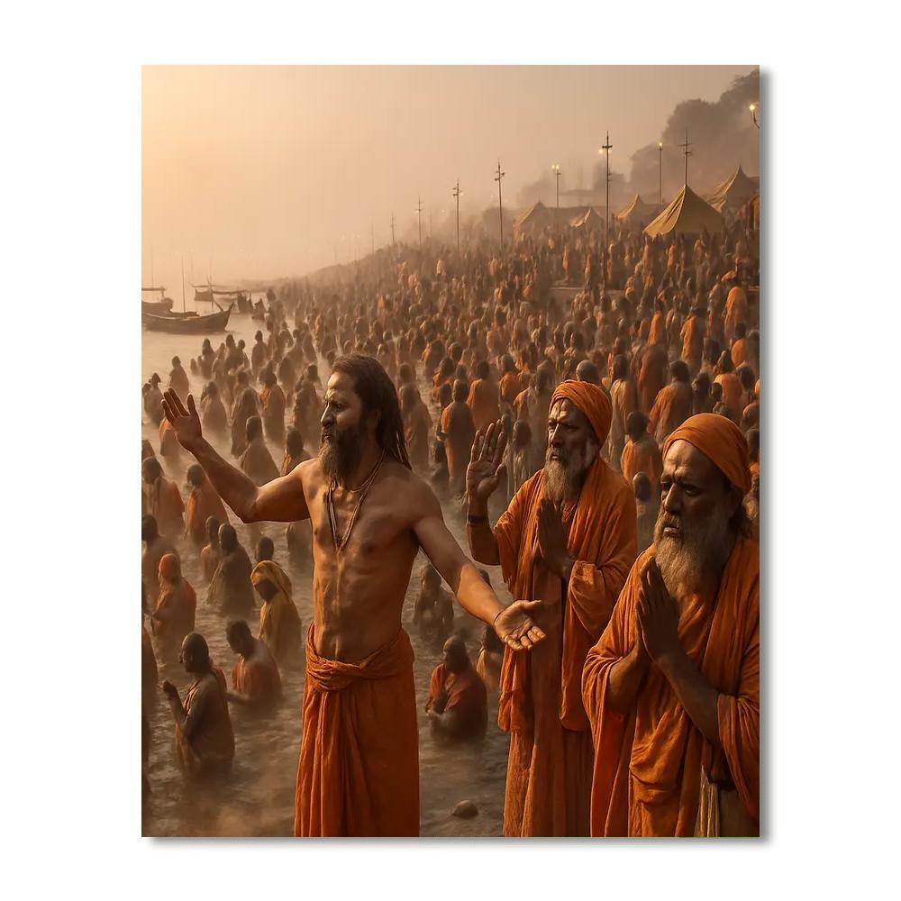 Kumbh Mela River Pilgrimage DIY paint by numbers