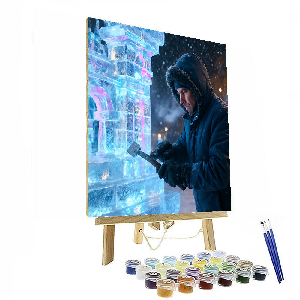 Harbin Ice Festival Sculpture Detail Numbered painting kits