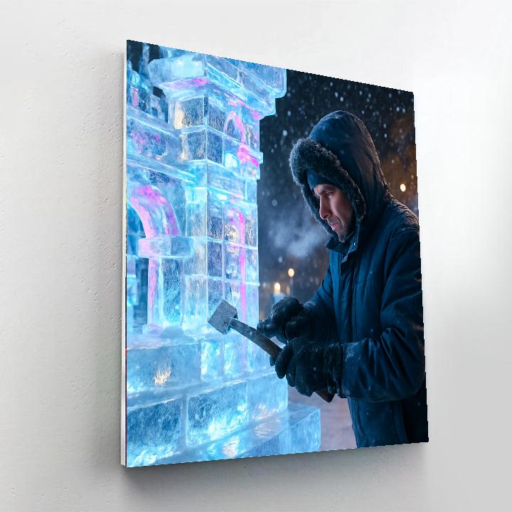 Harbin Ice Festival Sculpture Detail Numbered painting kits
