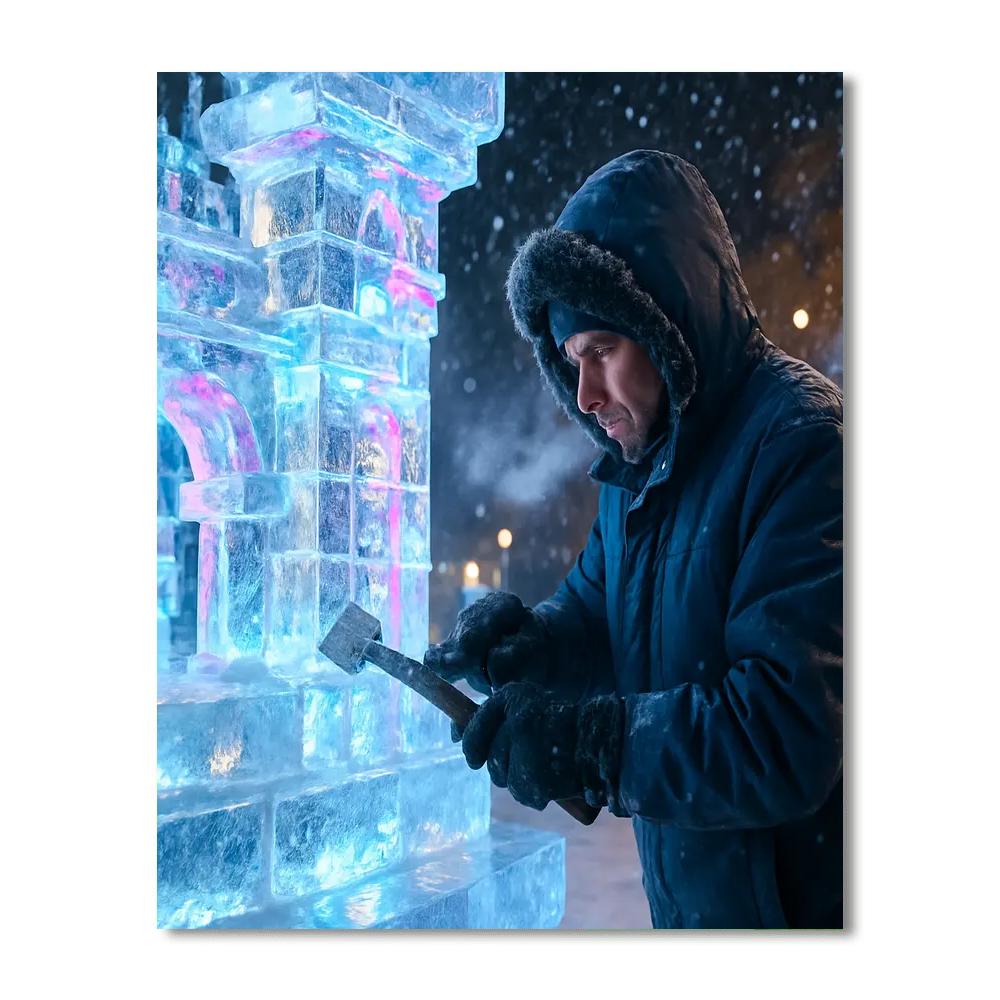 Harbin Ice Festival Sculpture Detail Numbered painting kits