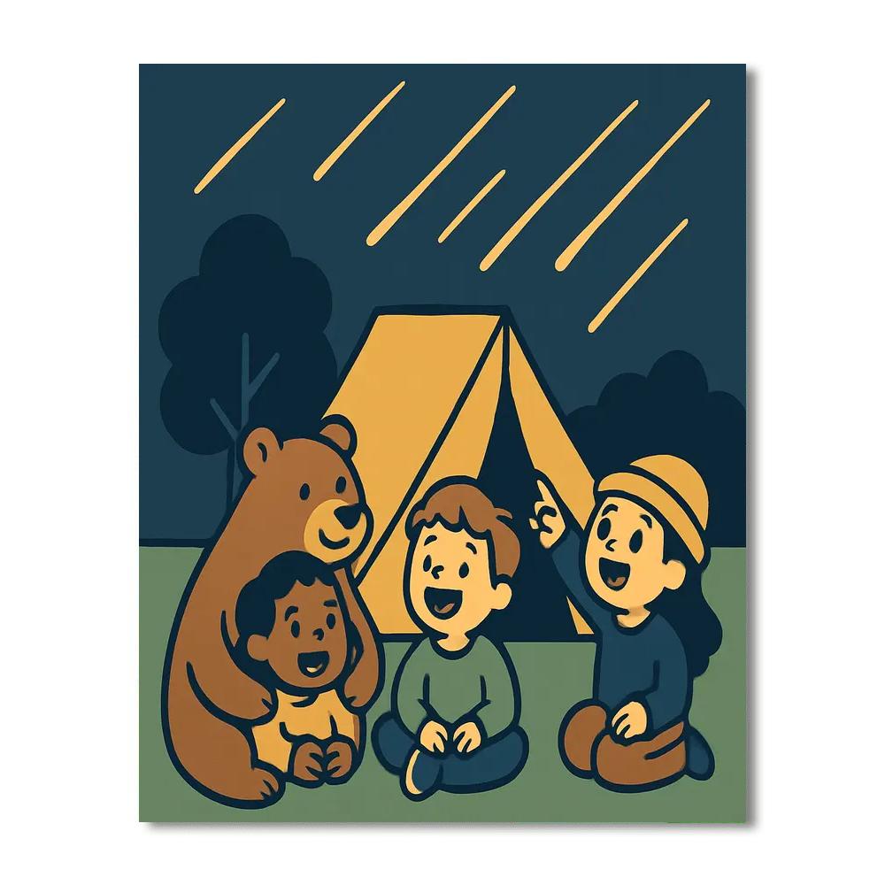 Meteor Shower Campout Paint by numbers art