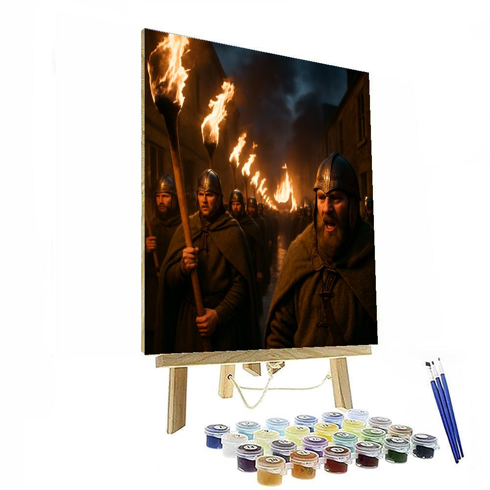 Up Helly Aa Viking Torch Procession Number painting