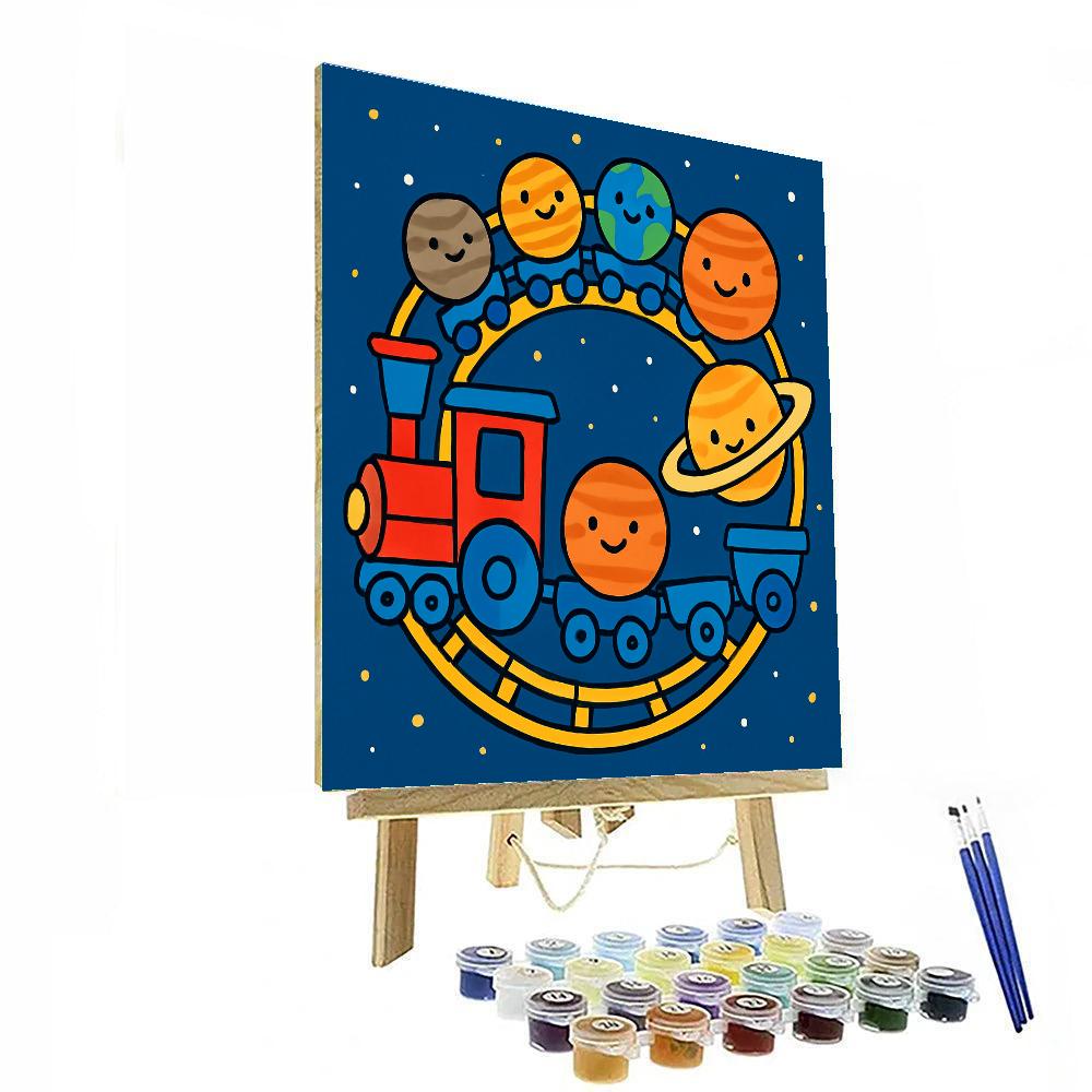 Solar System Train Paint by numbers kits